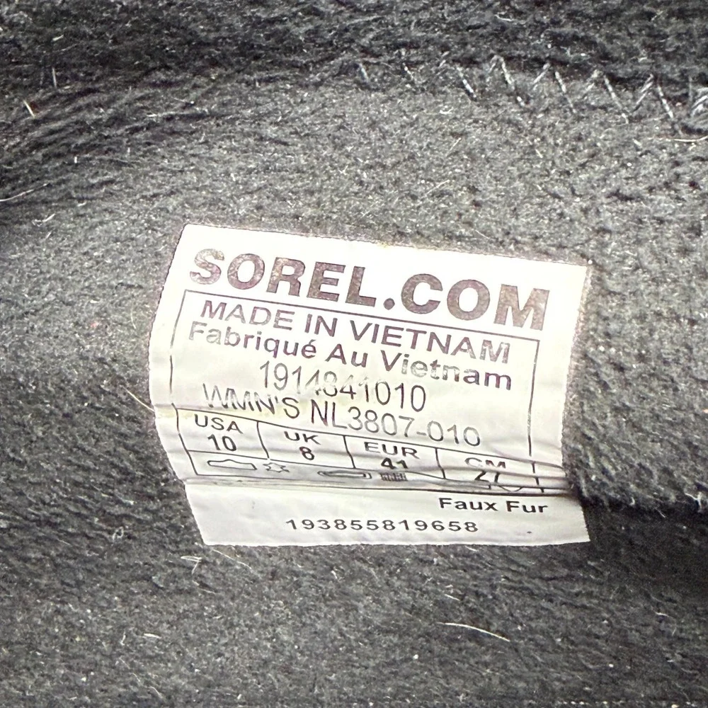 Sorel Out N About Plus Leather Ankle Boots Womens 10 Black‎ Waterproof Slip On